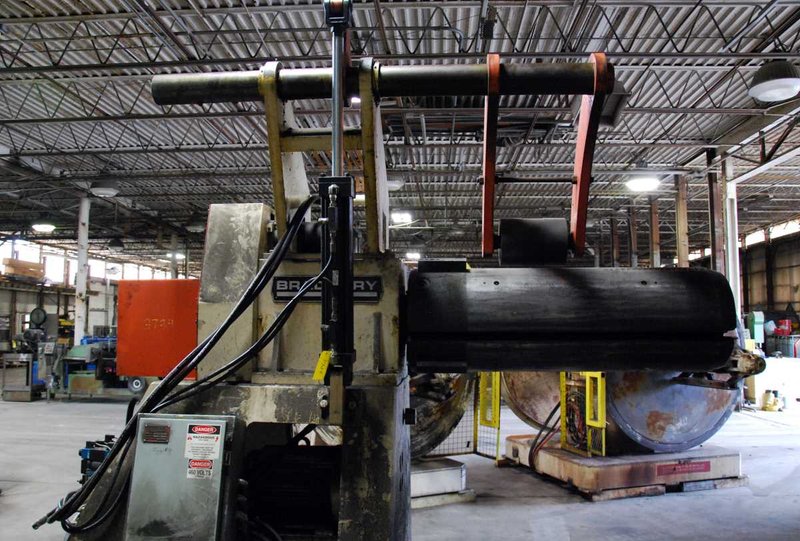 20,000 Lb. x 48″ BRADBURY Uncoiler w/Hold Down & Coil Car