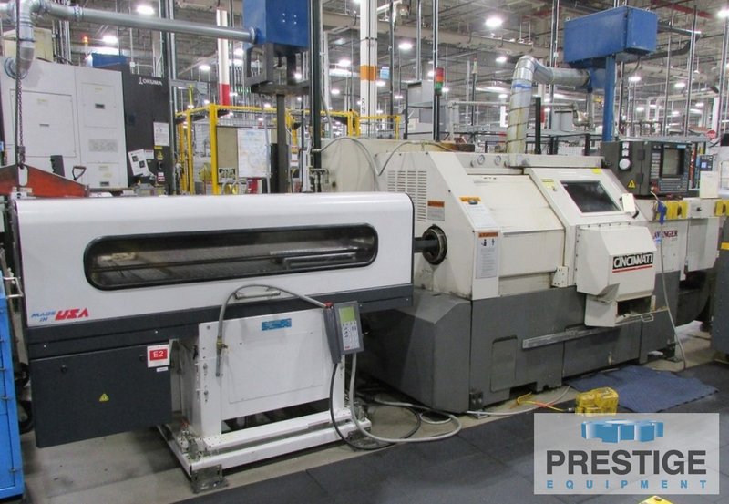 Cincinnati Avenger 250S, 23" Swing, 19" C.C, 4000 RPM, Sub Spindle, Bar Feed, Acramatic 850SX, #32335