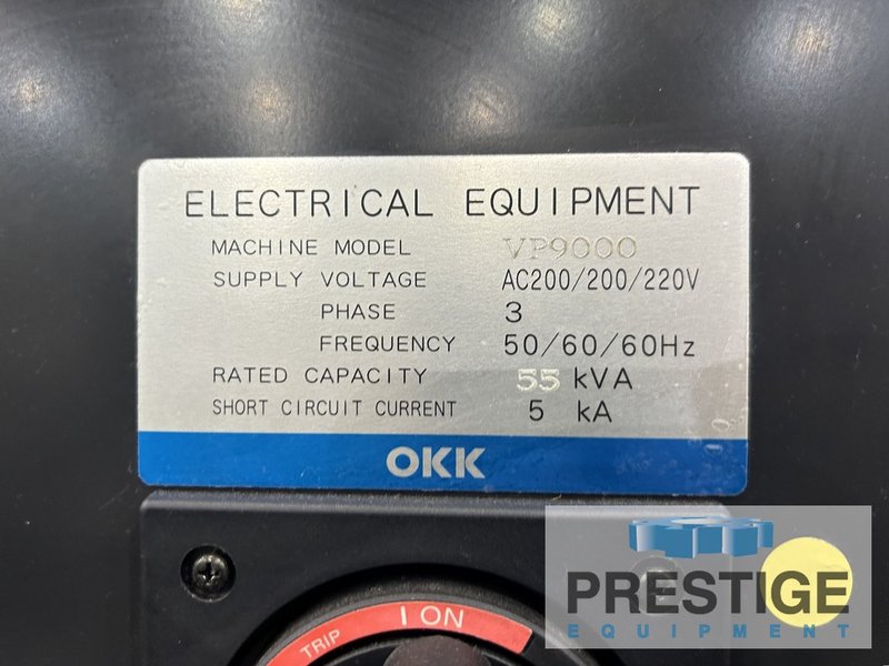 OKK VP9000, X-32", Y-40", Z-22", 51" x 36" Table, 40-ATC, Big Plus CAT 40, 20,000 RPM, 2016 #43397