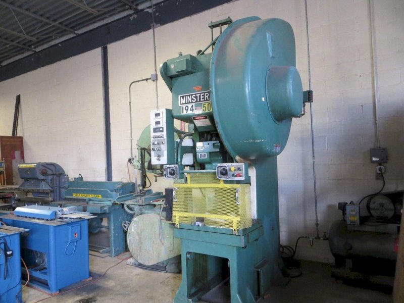 Minster Super Speed OBS 60 ton OBI press, 32" x 21" Bolster, Model 6SS-FB, 1991, 4" Stroke, 90 to 180 SPM
