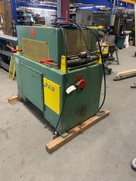 American Steel Line 12" Wide Motorized Straightener, Model 3-11, SN 7394, Min/Max thickness capacity .020/.175, Diameter or rolls 3", Feed Rate 30-90 FPM, Stk# 1268