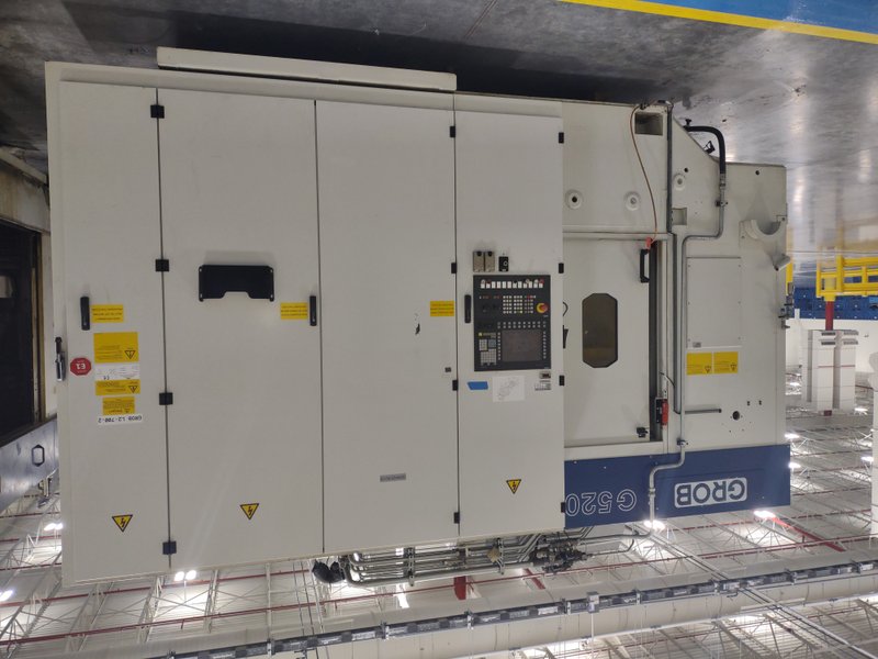 3 FOR SALE- 2013 Grob model G520AB21KD 5 axis cnc universal machining centers, approx. 55,000 hours, dual HSK63 spindles, 18,000 rpm, 36 position atc, x,y,z,a,b-full b axis, siemens 840d controls, 2 station pallet