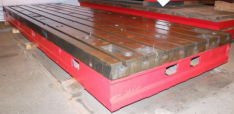 78" x 236" x 16.5" T-Slotted, 8 T-Slots on 10" Centers, 16.55" Thick, Cast Iron, #27522