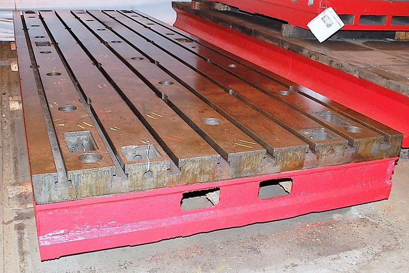 78" x 236" x 16.5" T-Slotted, 8 T-Slots on 10" Centers, 16.55" Thick, Cast Iron, #27522