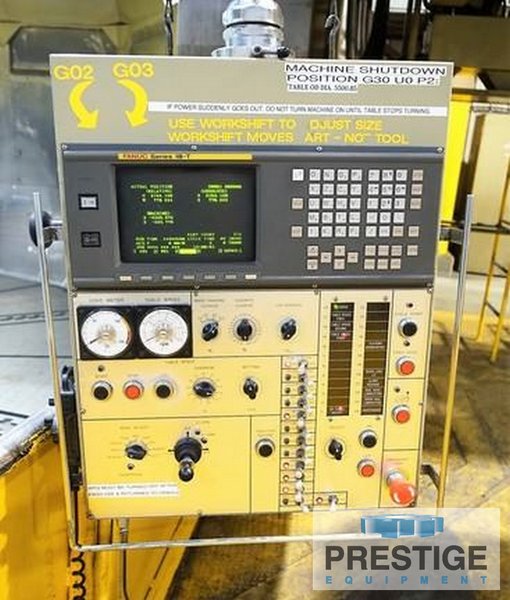 216" O-M Ltd. TMD 55/60N, 236" Max Dia., 145" U/R, 66T Tbl Cap., .3-45 RPM, Fanuc 18-TB Ctrl, 1995, #32264