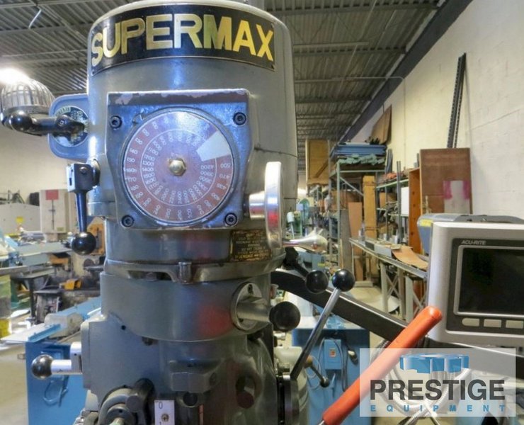 Supermax YCM-1-1/2 VS, 9" x 42" Tbl, X-32", Y-13", Z-5", 16" Knee Travel, 4,200 RPM, 2HP, Acu-Rite DRO, #43136