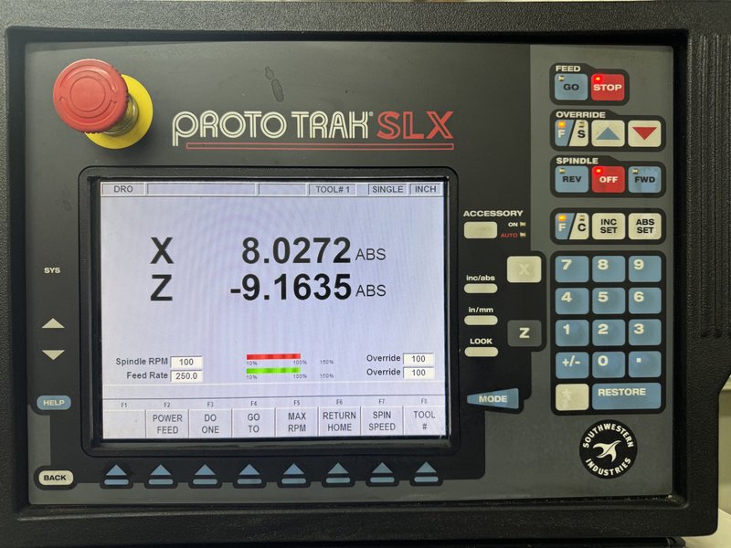 24" Swing, 60" Centers, ProtoTRAK SLX Control, Quick Change Tool Post, Tailstock, 12" 3 Jaw Chuck. Year 2014.