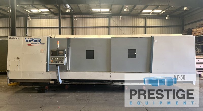 Mighty Viper VT-50AX/400 CNC Lathe, 35" x 157", 25" 4-Jaw, 12-Pos. Trt, 2-Stdy Rest, Fanuc 21i-TB, #43249