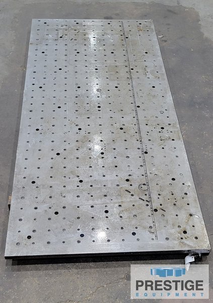 125.5" x 54.5" x 1.5" Drilled & Tapped Steel Fixture Plate, #43889