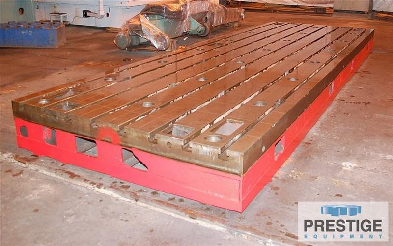 78" x 236" x 15.74" Thick T-Slotted Floor Plate, 8-Slots, Cast Iron, Matched, #30255