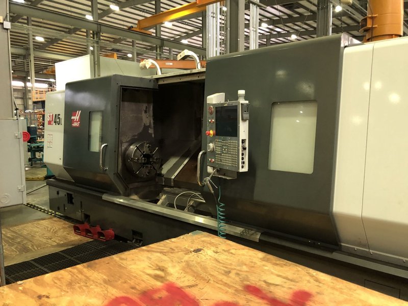 HAAS ST-45L CNC TURNING CENTER, NEW: 2014, 20" Chuck, 80" Centers, 7" Spindle Bore, Steady Rest