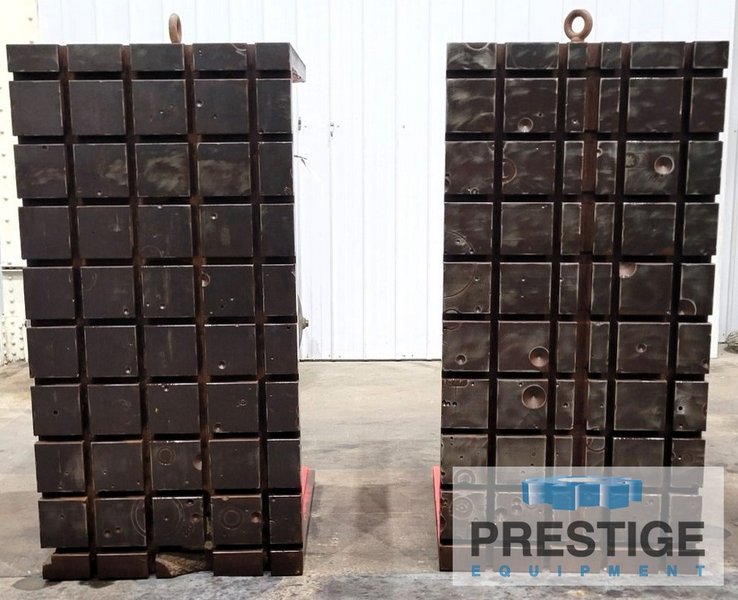 72" x 36" x 43.5" T-Slotted Angle Plate, 9 Horizontal T-Slots, 4 Vertical T-Slots, Qty 2, #43231