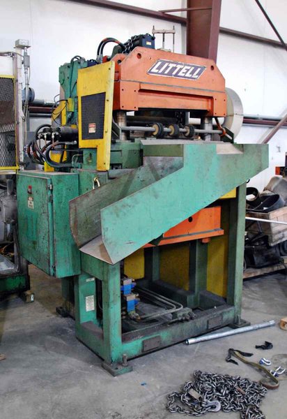24" x .187" LITTELL Coil Flattener with Peeler, Crop Shear and Feeder