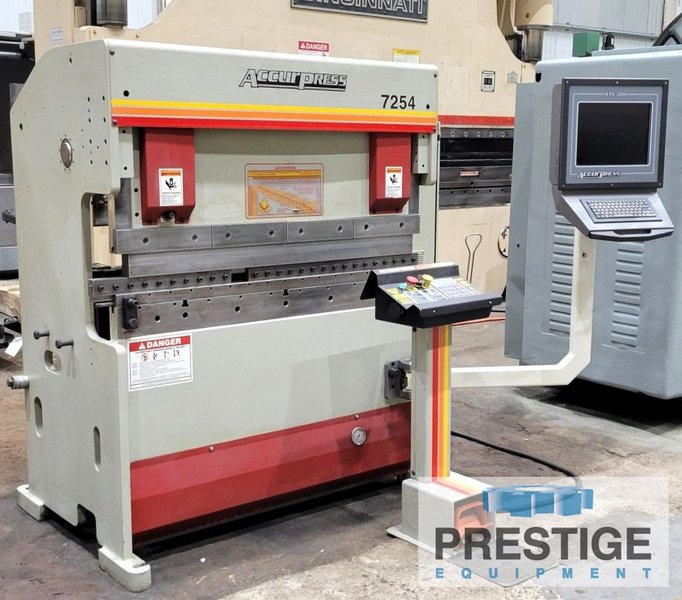 25 Ton Accurpress 7254 5-Axis CNC Press Brake, 48" Bend Length, 51" BH, 6" Stroke, ETS3000 5-Axis CNC, 2006 #44018