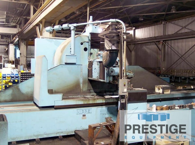 35" x 193" Thompson Nippei, 30 HP Grinding Head. 75 HP Auxiliary Head, Incremental Downfeed, Coolant, #32903