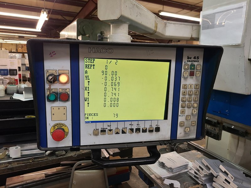 1995 Haco ERM 36135, 12' x 135 Ton, CNC Hydraulic Press Brake, 4 Axis Back Gauges