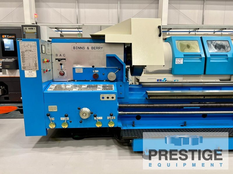 Binns & Berry Trident L850, 33" Swing, 472" C.C, 4 - 1,250 RPM, 4" Spdl Hole, Newall DRO, 30 HP, Rebuilt 2008, #43391