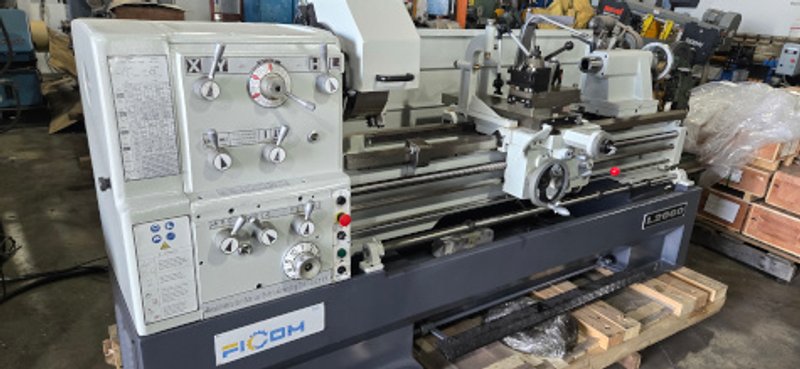 20" x 60" cc, FICOM, #L2060, 3J, 4J, FP, SR, FR, CL, DRO, QCTP, 10 HP, New   Our stock number: 7201