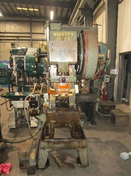 Minster 22 Ton C-Frame Press, Model B1-22, S/N 22070, 1" Stroke, 700 SPM, 2" Slide Adj, 10-1/4" SH, STK# 1339