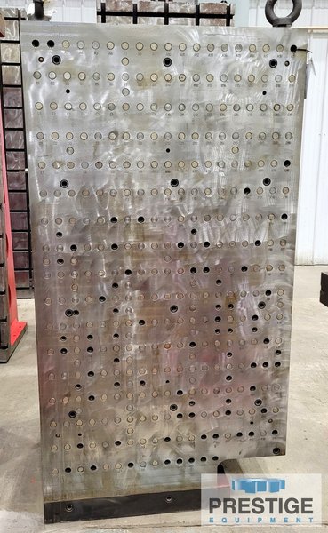 (2) 74.625"x 39.375" T-Slotted Angle Plates w/ Drilled, Tapped, Numbered and Lettered Fixture Plates, Ref# 43180