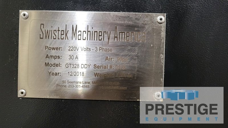 Swistek GT328DDY Swiss Type, 19.68" Swing, 1.25" Turning Dia., Fanuc OiTF, 8 Pos. Turret, Tooling, 2018, #43197
