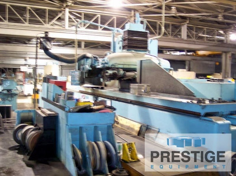 35" x 193" Thompson Nippei, 30 HP Grinding Head. 75 HP Auxiliary Head, Incremental Downfeed, Coolant, #32903