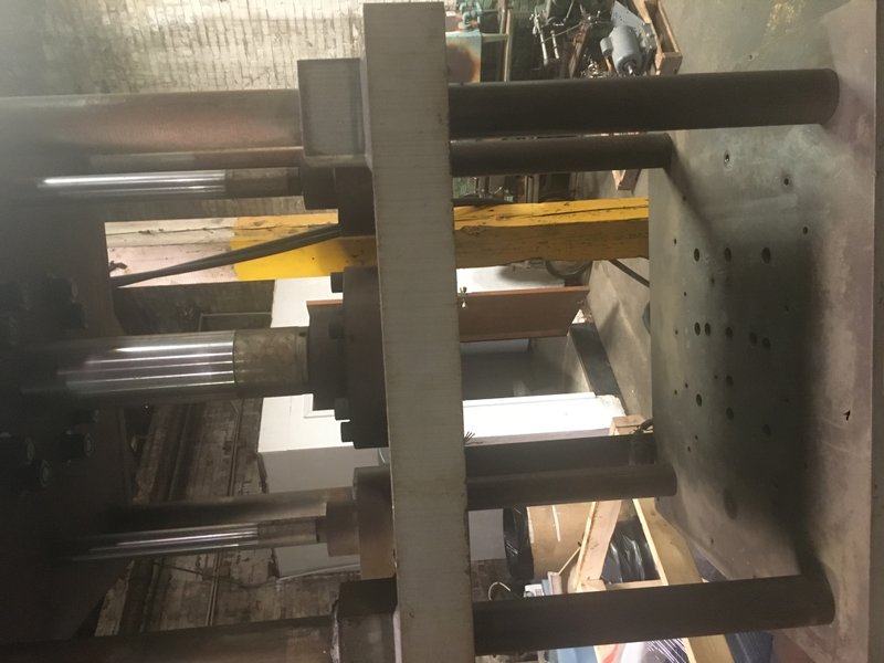 Custom Built 85 Ton 4 Post Hydraulic Press with Air Cushion and Hydraulic Unit
Specifications: 
Press Stands 10 Feet Tall
Capacity: Approximately 85 Ton 
Stroke: 22"