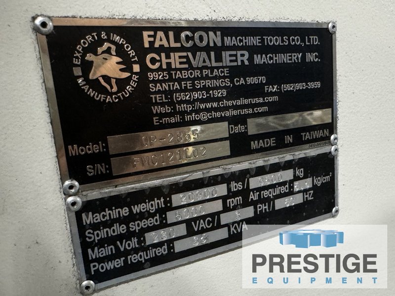 Chevalier QP-2855, X-55" , Y- 27", Z- 23", 24- ATC, CAT 50, 6000 RPM, Fanuc 0i-MD, 2012 #43693