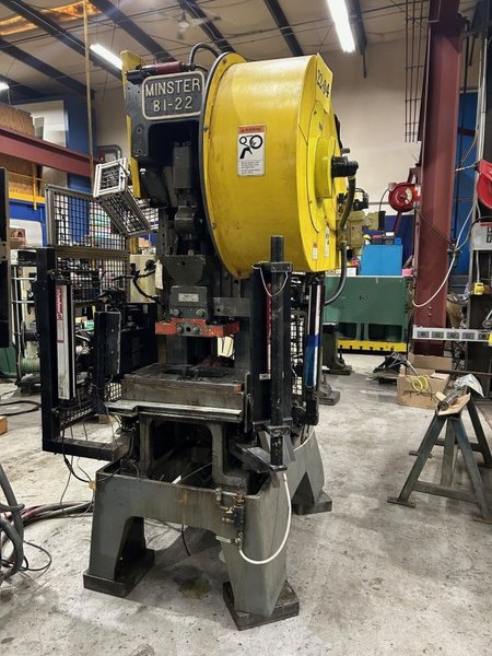 22 Ton Minster Press, Model B1-22 Fixed Base, S/N 26662, 1-1/2" Stroke, 0-110 SPM, 2" Slide Adj, 8.75" SH, STK# 1572M