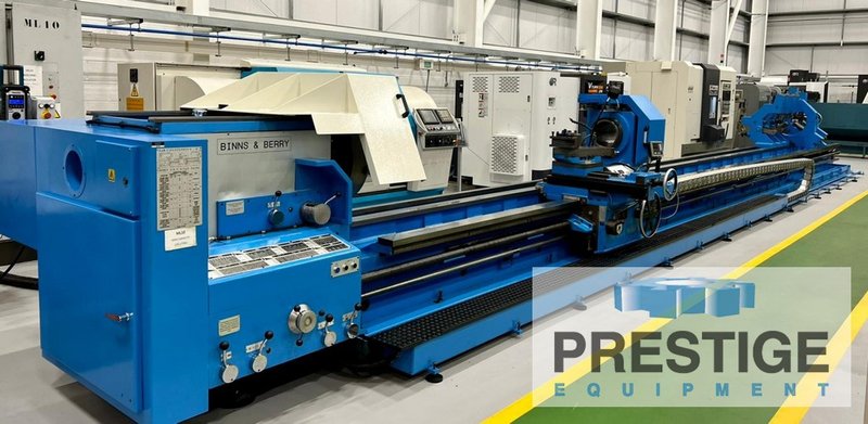 Binns & Berry Trident L850, 33" Swing, 472" C.C, 4 - 1,250 RPM, 4" Spdl Hole, Newall DRO, 30 HP, Rebuilt 2008, #43391