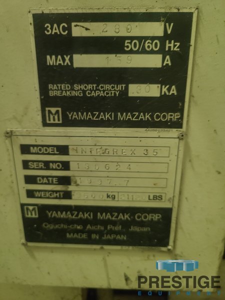 MAZAK Integrex 35Y CNC Turning/Milling Center, Coolant Thru Spindle, 20 Station ATC, 22.5" x 60", T-Plus Control, #31723