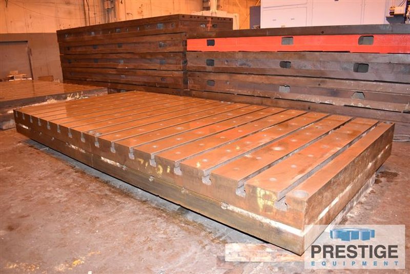 96" x 96" x 15" T-Slotted, 8 T-Slots on 12" Centers, 15" Thick, Cast Iron, Matched, 2-Available, #30434