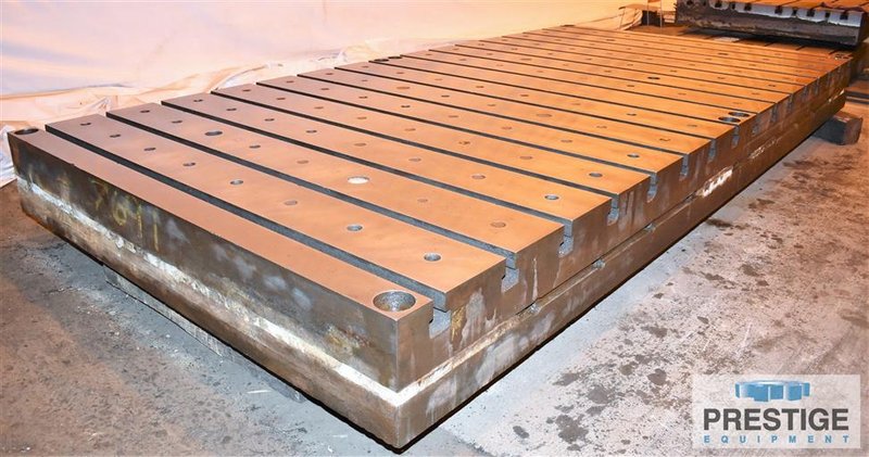 96" x 96" x 15" T-Slotted, 8 T-Slots on 12" Centers, 15" Thick, Cast Iron, Matched, 2-Available, #30434