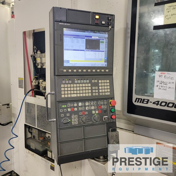 Okuma MB4000H CNC 4-Axis, X/Y-22.05, (6) Sta. APC w/ 15.7" Pallets, OSP-P300MA, 64 ATC, 15,000 RPM, Probes, 2017, #43982