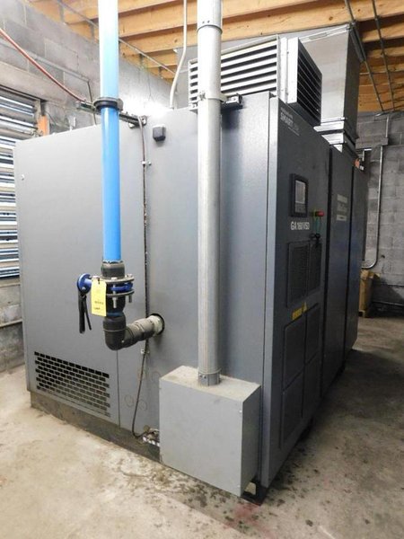 Atlas Copco Model GA160VSD Rotary Screw Air Compressor, Variable Speed Model, with Model FD610 Dryer, 38,691 hours indicated