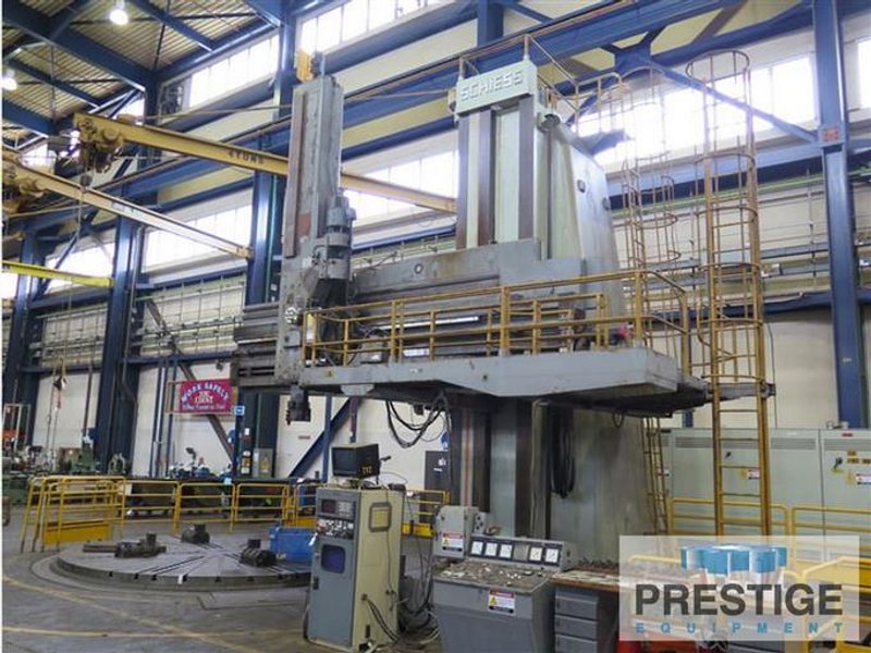 Schiess VKE 500/900,197" Table, 355" Swing, Openside, Live Spindle, 100 Ton Cap.,120HP, Fanuc 18-TB, #25414