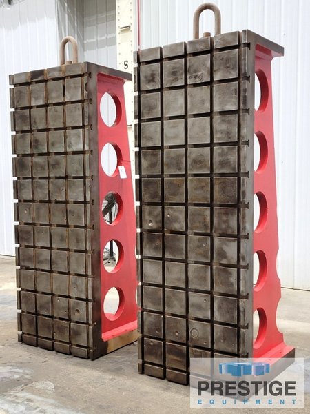 95" x 36" x 36" T-Slotted Angle Plate, 12 Horizontal T-Slots, 5 Vertical T-Slots, Fabricated, Qty 2, #43230