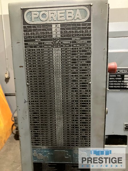 Poreba TR-135B2/6M, 53" x 236", 41" Over  C/S, 500 RPM, Steady Rests, 50 HP, #43879