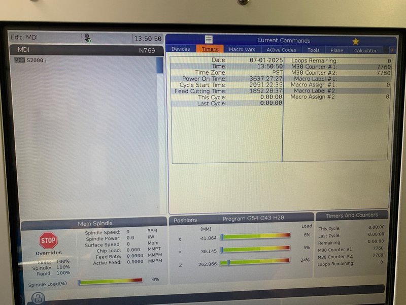 2022 Haas VM 2 with Probing and 5th Axis Vertical Machining Center