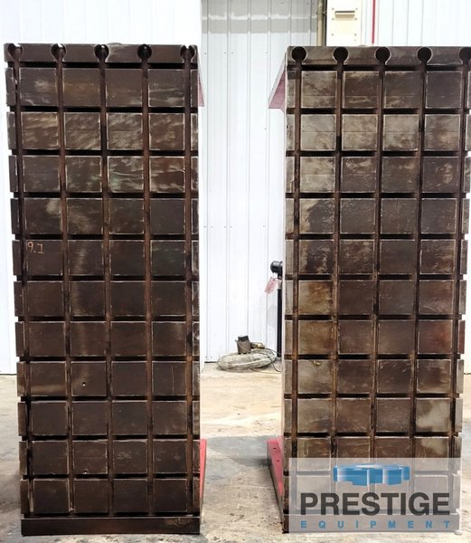 96" x 36" x 48" T-Slotted Angle Plate, 12 Horizontal T-Slots, 5 Vertical T-Slots, Fabricated, Qty. 2, #43232