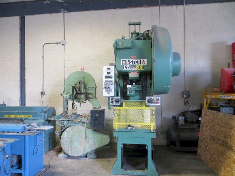 Minster Super Speed OBS 60 ton OBI press, 32" x 21" Bolster, Model 6SS-FB, 1991, 4" Stroke, 90 to 180 SPM