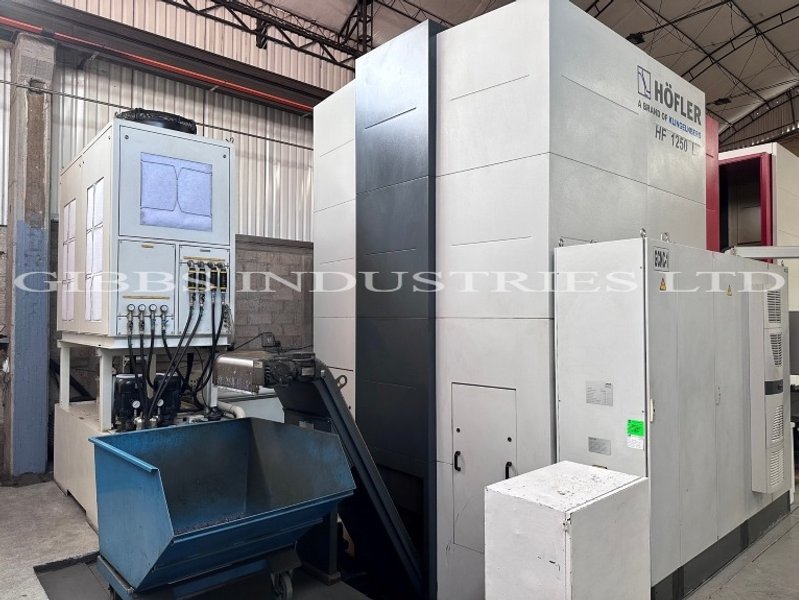 Hofler HF 1250 L I.D./O.D. CNC Gear Hobber, Max Dia. 1250mm/49.2", Vert Travel of Hob 1700mm/66.93", Vertical Travel of Tailstock 1800mm/70.87", 840 D Siemens CNC Control, Coolant System W/Chip Conveyor, 2017