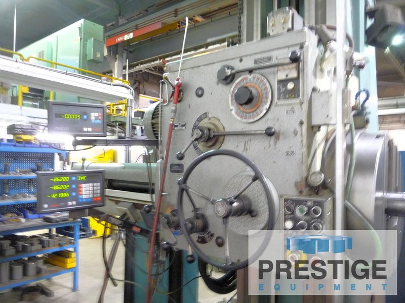 3.9" Tos W100A, X-63", Y-44", Z-49", W-35", 49" x 49" Tbl, 7 - 1120 RPM, 3-Axis DRO, Facing Head, #43544