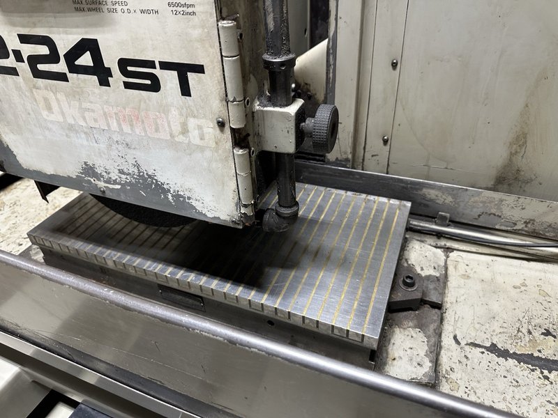 12" x 24" OKAMOTO #ACC-1224ST Hydraulic Surface Grinder, Magnetic Chuck, Over The Wheel Dresser, Coolant, 1996