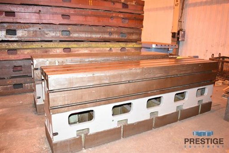 T-Slotted Riser Tables, (2) Available, 127.5"  Long x 24" Wide, x 42" High, Cast Iron, #31412