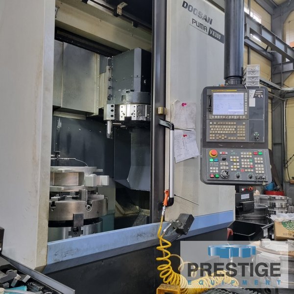 Doosan Puma V8300R, 32.67" Cutting Diameter, 15" Chuck, 2,000 RPM, 12 Pos. Turret, Fanuc i, Chip Conveyor, 2019,  #43184