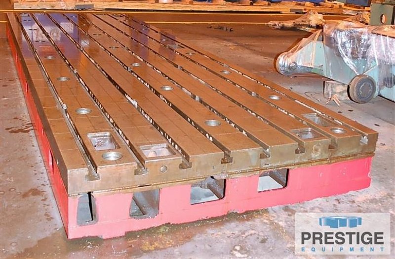 78" x 236" x 15.74" Thick T-Slotted Floor Plate, 8-Slots, Cast Iron, Matched, #30255