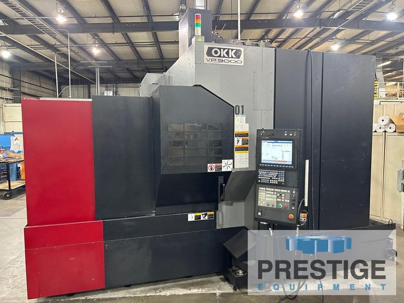 OKK VP9000, X-32", Y-40", Z-22", 51" x 36" Table, 40-ATC, Big Plus CAT 40, 20,000 RPM, 2016 #43397