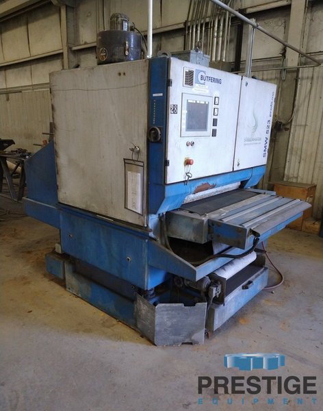 Steelmaster Profiline SMW 523, 37" Belt, (1) Abrasive Head, (7) Brush Heads, Machine Rebuilt, PLC Control, 2009, #31776
