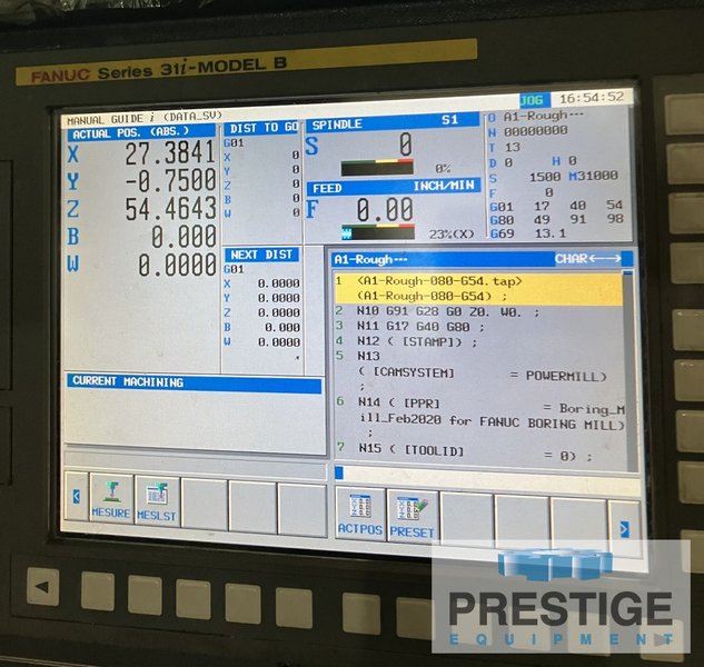 4.33" Johnford BMC-110, X-78", Y-70", Fanuc 31i, 56"x 63" B-Axis Tbl, TSC, 2012, #43400